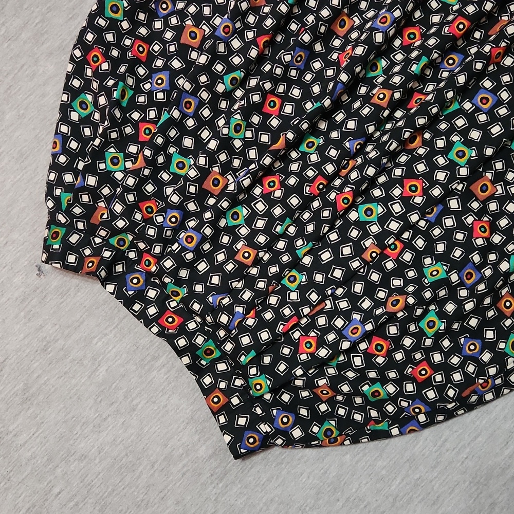 RARE!! Vintage 80's Funky Print Matching Midi Maxi Skirt & Button Up Blouse Set - Picture 12 of 17